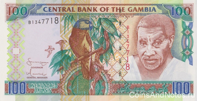 100 даласи 2001-2005 годов. Гамбия. р24с