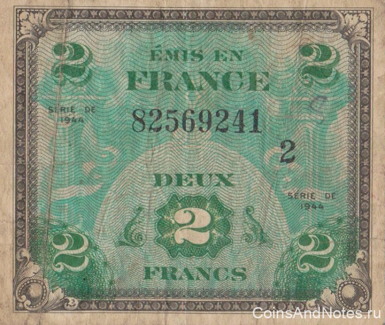 2 франка 1944 года. Франция. р114b