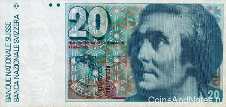 20 франков 1990 года. Швейцария. р55i(3)