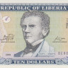 10 долларов 2009 года. Либерия. р27е
