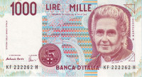 1000 лир 1990 года. Италия. р114c