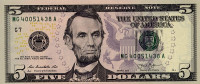 Банкнота 5 долларов 2013 года. США. p new