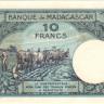 10 франков 1937-1947 годов. Мадагаскар. р36(3)