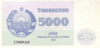 Банкнота 5000 сум 1992 года. Узбекистан. р71b