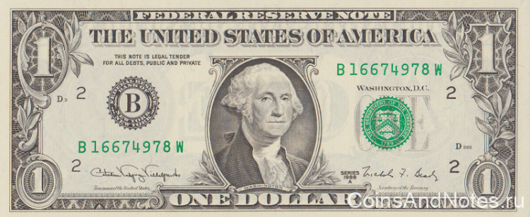 1 доллар 1988 года. США. р480b(B)