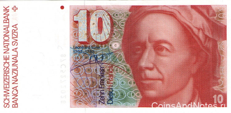 10 франков 1987 года. Швейцария. р53g(2)
