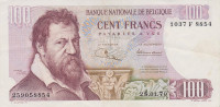 100 франков 28.01.1970 года. Бельгия. р134b