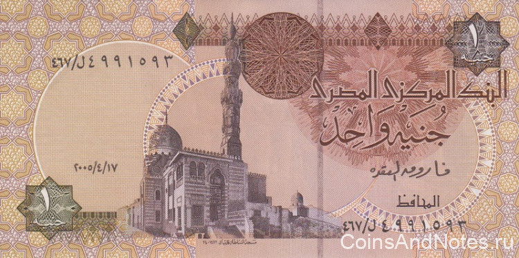 1 фунт 2005 года. Египет. р50h-n