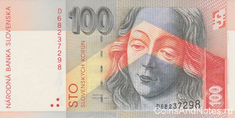 100 толаров 1996 года. Словакия. р25а