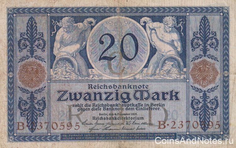 20 марок 1915 года. Германия. р63