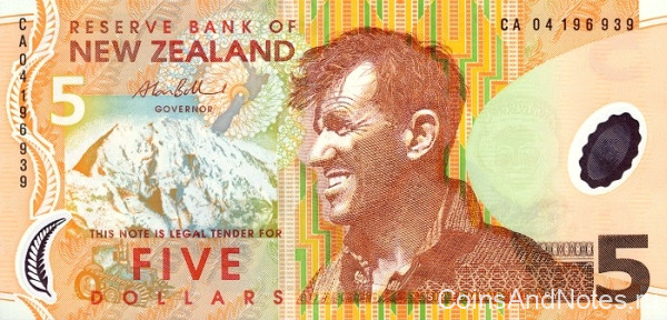 5 долларов 1999-2014 годов. Новая Зеландия. р185b