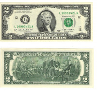 Банкнота 2 доллара 2009 года. США. р530А(L)