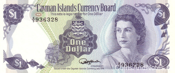 1 доллар 1974 года. Каймановы острова. р5d