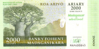 2000 ариари - 10000 франков 2007 года. Мадагаскар. р93