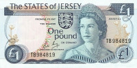 Банкнота 1 фунт 1976-1988 годов. Джерси. р11b