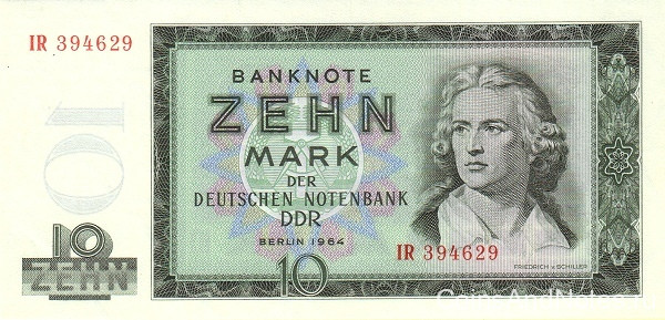 10 марок 1964 года. ГДР. р23