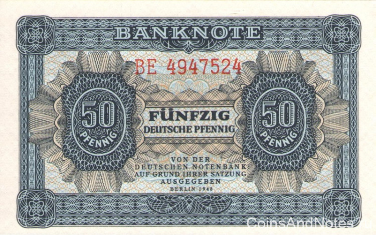 50 пфеннигов 1948 года. ГДР. р8b