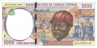 5000 франков 2000 года . ЦАР. р304F