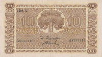 Банкнота 10 марок 1939 года. Финляндия. р70а(3)