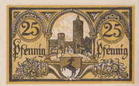 Банкнота 25 пфеннигов 1921 года. Йютербог. р25пф001