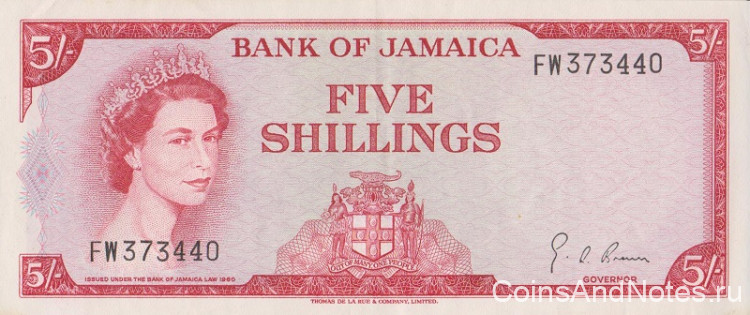5 шиллингов 1960 (1964) года. Ямайка. р51Ad