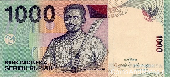 1000 рупий 2011 года. Индонезия. р141k