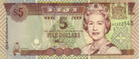 Банкнота 5 долларов 2002 года. Фиджи. р105b