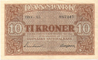 10 крон 1944 года. Дания. р36а(8)