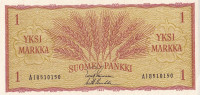 1 марка 1963 года. Финляндия. р98а(9)