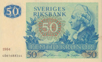 50 крон 1984 года. Швеция. р53d