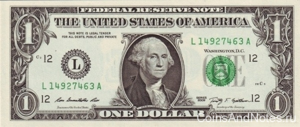 1 доллар 2009 года. США. р530