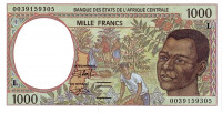 1000 франков 2000 года. Габон. р402Lg