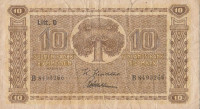 Банкнота 10 марок 1939 года. Финляндия. р70а(12)