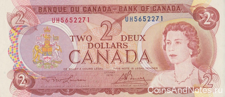 2 доллара 1974 года Канада. р86а