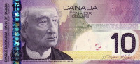 Банкнота 10 долларов 2009 года. Канада. р102Ae