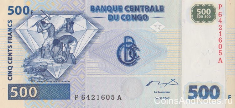 500 франков 2002 года. Конго. р96А