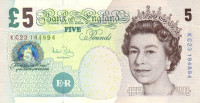 5 фунтов 2002 года. Великобритания. р391c