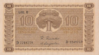Банкнота 10 марок 1939 года. Финляндия. р70а(15)