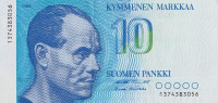 Банкнота 10 марок 1986 года. Финляндия. р113а(37)