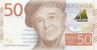 Банкнота 50 крон 2015 года. Швеция. р70