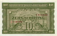 Банкнота 10 шиллингов 1944 года. Австрия. р106(2)