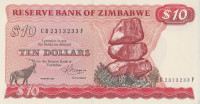 Банкнота 10 долларов 1983 года. Зимбабве. р3d