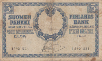 5 марок 1909 года. Финляндия. р9(12)
