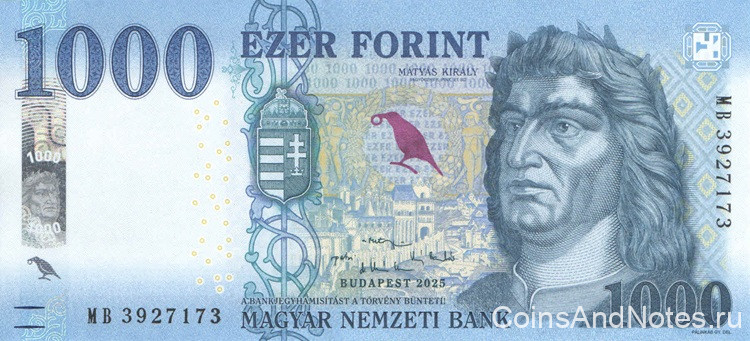 1000 форинтов 2025 года. Венгрия. р203(25)