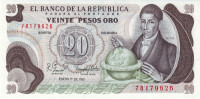 Банкнота 20 песо 01.01.1981 года. Колумбия. р409d