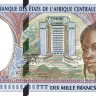 10 000 франков 2000 года. Габон. р405Lf