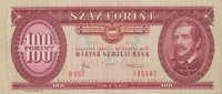 Банкнота 100 форинтов 1984 года. Венгрия. р171g