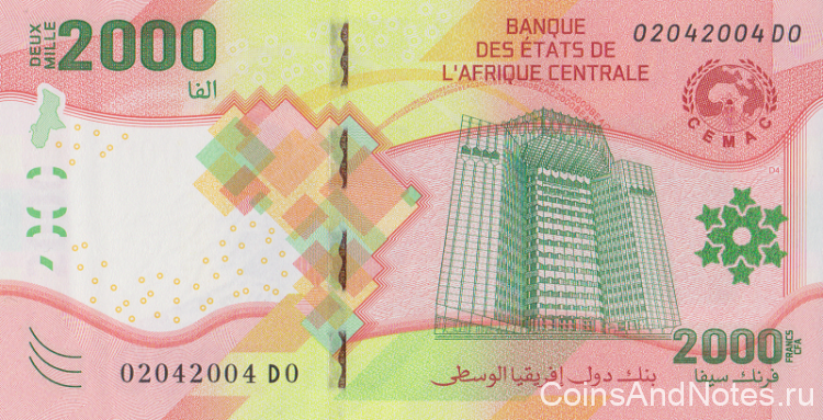 2000 франков 2022 года. Центрально Африканские Штаты. рW702