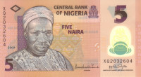 5 наира 2009 года. Нигерия. р38(2009-2)