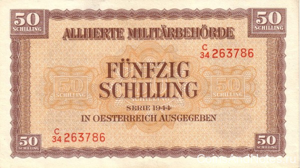 50 шиллингов 1944 года. Австрия. р109